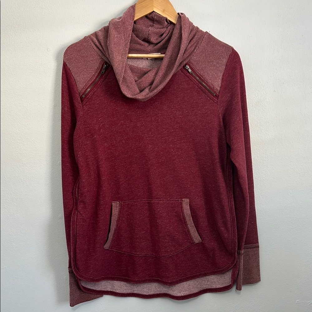 Red Cowl Neck Sweater with Soft Texture